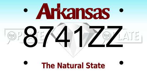8741ZZ Arkansas License Plate