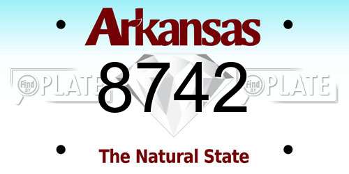 8742 Arkansas License Plate