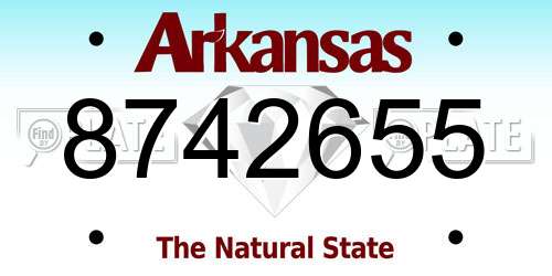 8742655 Arkansas License Plate