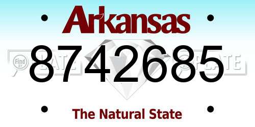 8742685 Arkansas License Plate
