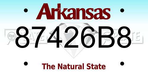 87426B8 Arkansas License Plate