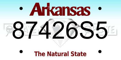 87426S5 Arkansas License Plate