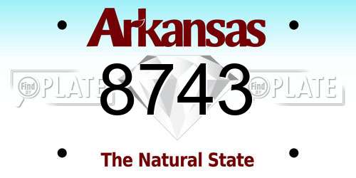 8743 Arkansas License Plate