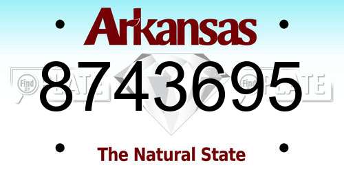 8743695 Arkansas License Plate