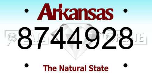 8744928 Arkansas License Plate