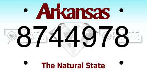 8744978 Arkansas License Plate