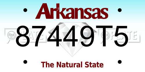 87449T5 Arkansas License Plate