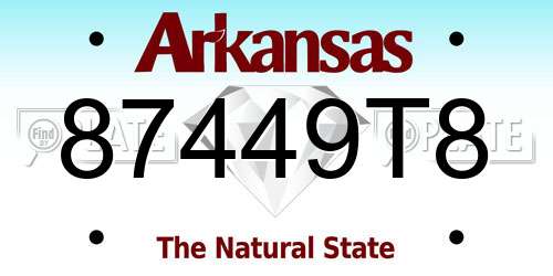87449T8 Arkansas License Plate
