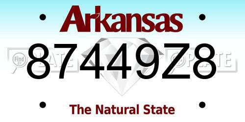 87449Z8 Arkansas License Plate
