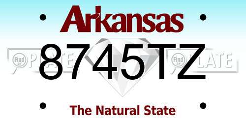 8745TZ Arkansas License Plate