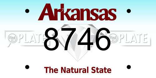 8746 Arkansas License Plate