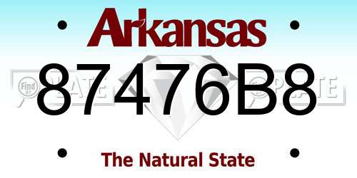87476B8 Arkansas License Plate