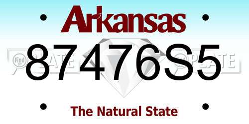 87476S5 Arkansas License Plate