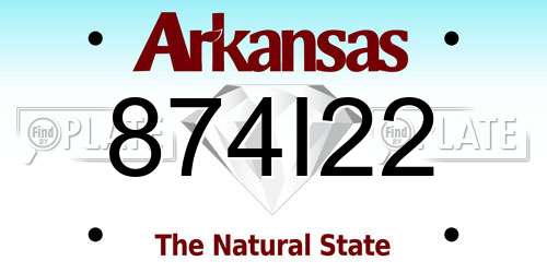 874I22 Arkansas License Plate