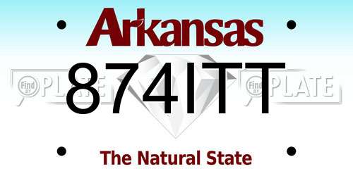 874ITT Arkansas License Plate