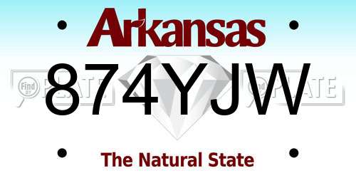 874YJW Arkansas License Plate