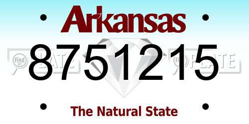 8751215 Arkansas License Plate
