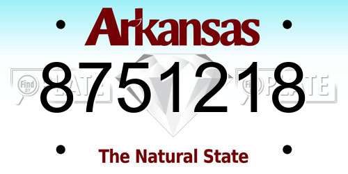 8751218 Arkansas License Plate