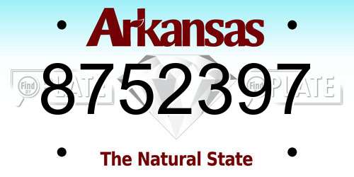 8752397 Arkansas License Plate