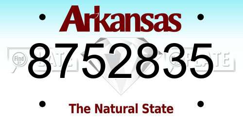 8752835 Arkansas License Plate