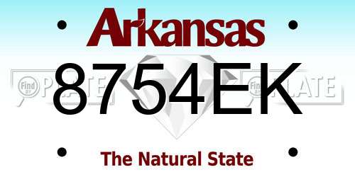 8754EK Arkansas License Plate