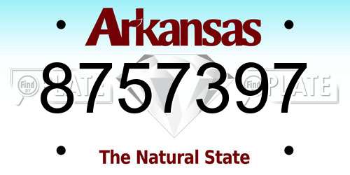 8757397 Arkansas License Plate