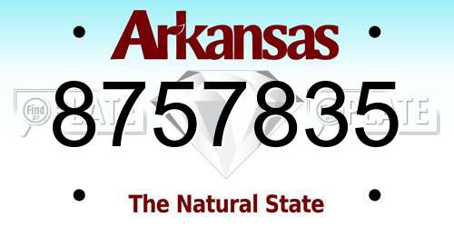 8757835 Arkansas License Plate