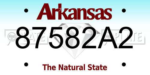 87582A2 Arkansas License Plate