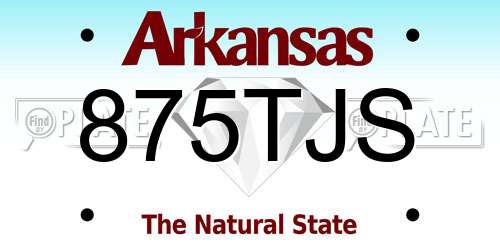 875TJS Arkansas License Plate