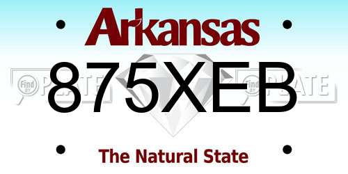 875XEB Arkansas License Plate