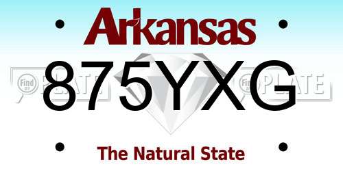 875YXG Arkansas License Plate