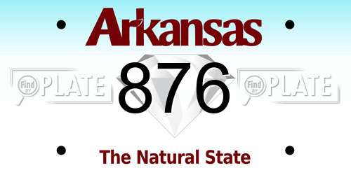 876 Arkansas License Plate