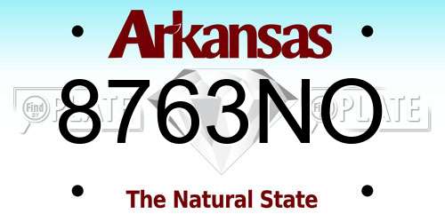 8763NO Arkansas License Plate