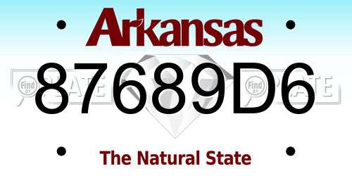 87689D6 Arkansas License Plate