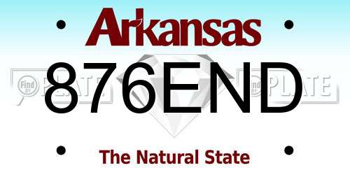 876END Arkansas License Plate