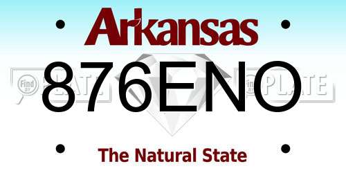 876ENO Arkansas License Plate