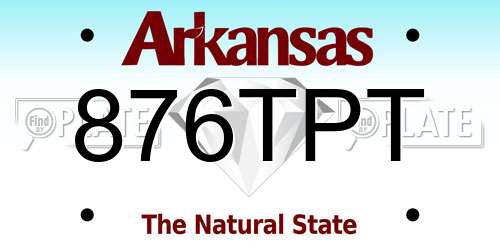 876TPT Arkansas License Plate