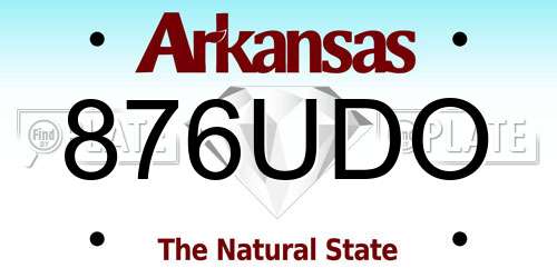 876UDO Arkansas License Plate
