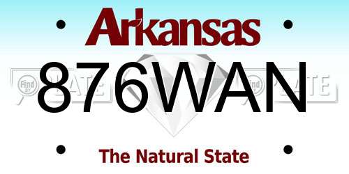 876WAN Arkansas License Plate