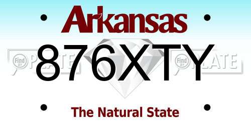 876XTY Arkansas License Plate
