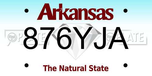 876YJA Arkansas License Plate