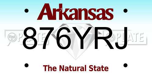 876YRJ Arkansas License Plate