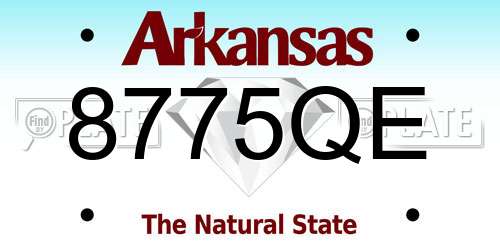8775QE Arkansas License Plate