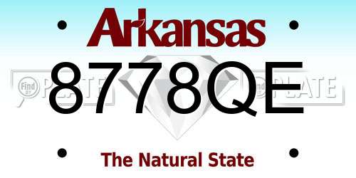 8778QE Arkansas License Plate