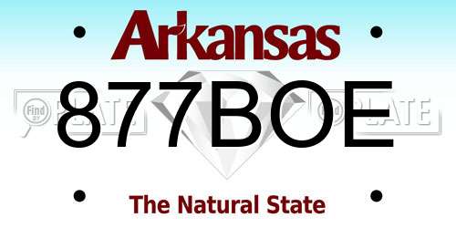 877BOE Arkansas License Plate