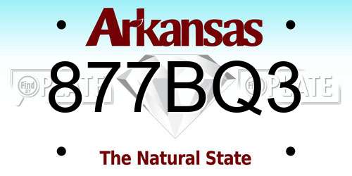 877BQ3 Arkansas License Plate