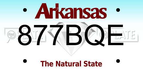 877BQE Arkansas License Plate