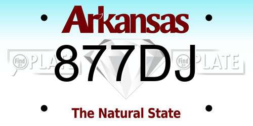 877DJ Arkansas License Plate