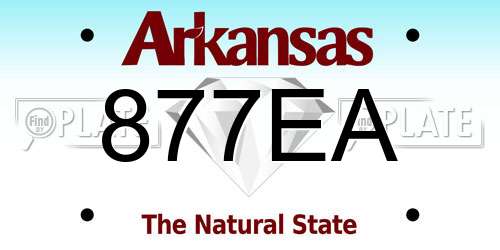 877EA Arkansas License Plate