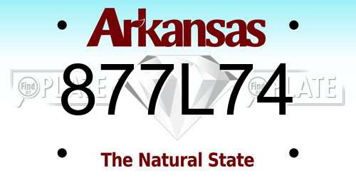 877L74 Arkansas License Plate